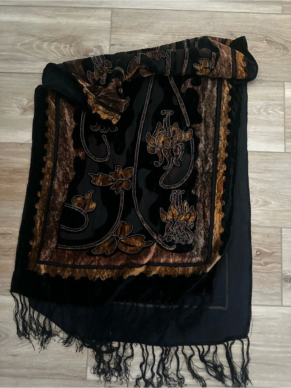 Gothic Romance Silk/Velvet Burnout scarf/Wrap